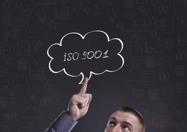 İş, teknoloji, Internet ve pazarlama. Genç işadamı 