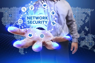 Ekonomi, teknoloji, Internet ve ağ kavramı. Genç busine