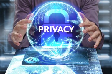 Ekonomi, teknoloji, Internet ve ağ kavramı. Genç busine