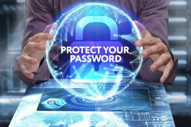 Ekonomi, teknoloji, Internet ve ağ kavramı. Genç busine