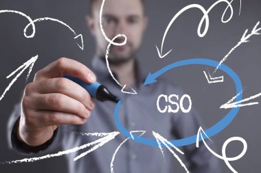 Teknoloji, internet, iş ve pazarlama. Genç iş adamı