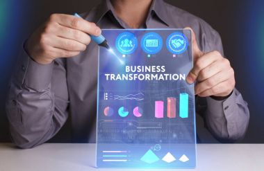 Ekonomi, teknoloji, Internet ve ağ kavramı. Genç busine