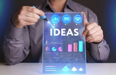 Ekonomi, teknoloji, Internet ve ağ kavramı. Genç busine