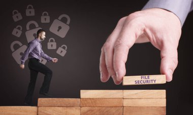 Ekonomi, teknoloji, Internet ve ağ kavramı. Genç busine