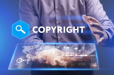 Ekonomi, teknoloji, Internet ve ağ kavramı. Genç busine