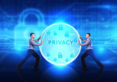 Teknoloji, Internet, iş ve ağ kavramı. Genç busine