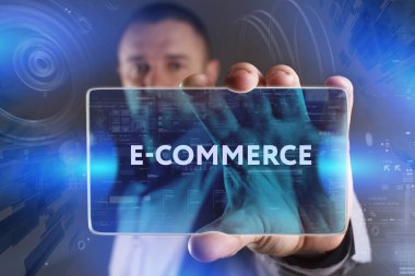 Ekonomi, teknoloji, Internet ve ağ kavramı. Genç busine