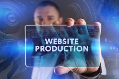 Ekonomi, teknoloji, Internet ve ağ kavramı. Genç busine