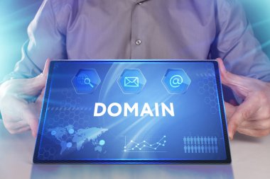 Ekonomi, teknoloji, Internet ve ağ kavramı. Genç busine