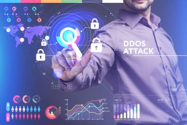 Ekonomi, teknoloji, Internet ve ağ kavramı. Genç busine