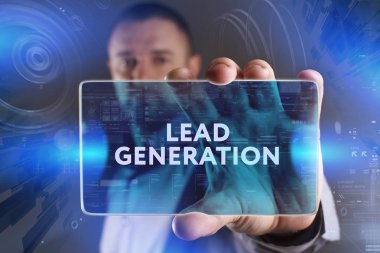 Ekonomi, teknoloji, Internet ve ağ kavramı. Genç busine