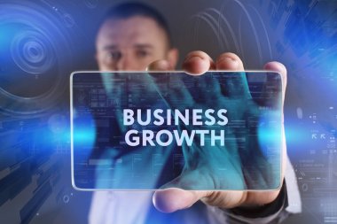 Ekonomi, teknoloji, Internet ve ağ kavramı. Genç busine