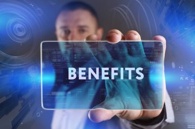 Ekonomi, teknoloji, Internet ve ağ kavramı. Genç busine