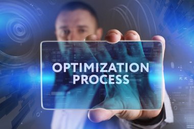 Ekonomi, teknoloji, Internet ve ağ kavramı. Genç busine