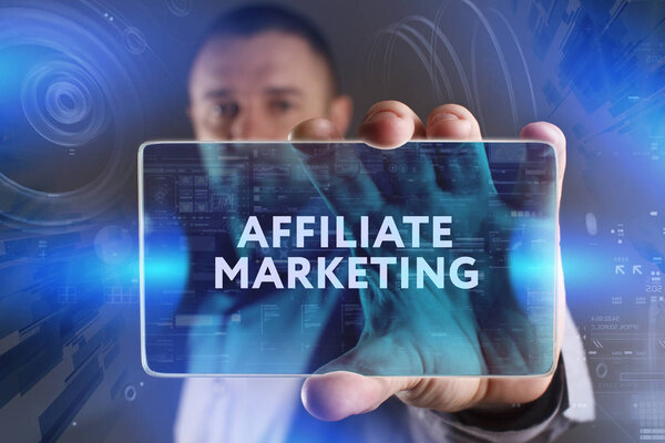 Business, Technology, Internet and network concept. Young busine