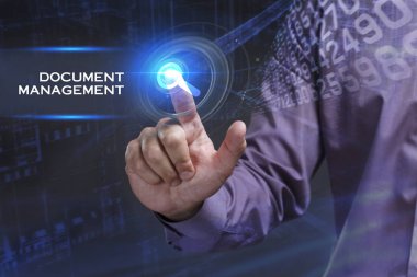 Ekonomi, teknoloji, Internet ve ağ kavramı. Genç busine