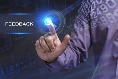 Ekonomi, teknoloji, Internet ve ağ kavramı. Genç busine