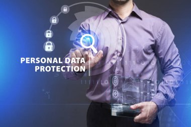 Ekonomi, teknoloji, Internet ve ağ kavramı. Genç busine