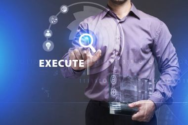 Ekonomi, teknoloji, Internet ve ağ kavramı. Genç busine