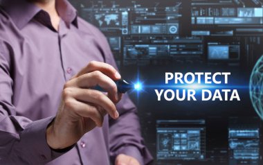 Ekonomi, teknoloji, Internet ve ağ kavramı. Genç busine