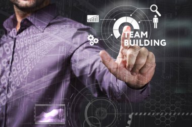 Ekonomi, teknoloji, Internet ve ağ kavramı. Genç busine