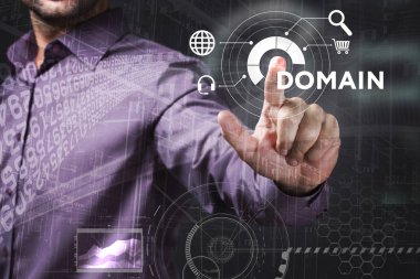 Ekonomi, teknoloji, Internet ve ağ kavramı. Genç busine