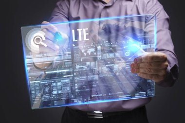 Ekonomi, teknoloji, Internet ve ağ kavramı. Genç busine