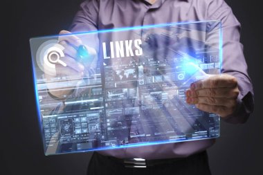 Ekonomi, teknoloji, Internet ve ağ kavramı. Genç busine