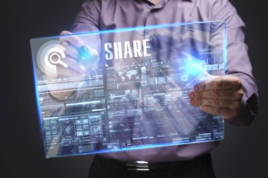 Ekonomi, teknoloji, Internet ve ağ kavramı. Genç busine