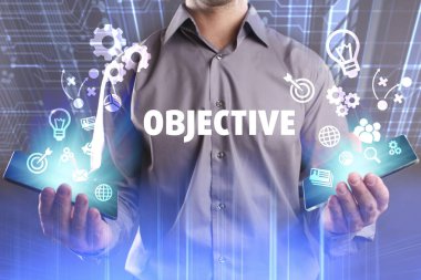 Ekonomi, teknoloji, Internet ve ağ kavramı. Genç busine