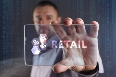 Ekonomi, teknoloji, Internet ve ağ kavramı. Genç busine