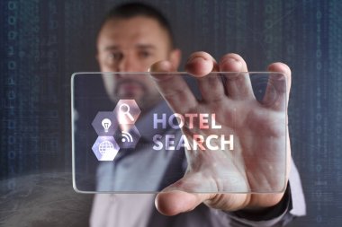 Ekonomi, teknoloji, Internet ve ağ kavramı. Genç busine