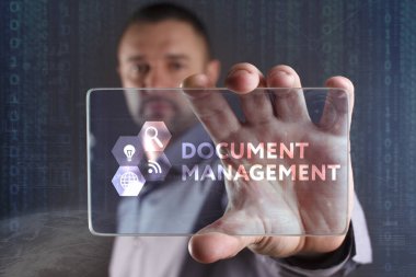 Ekonomi, teknoloji, Internet ve ağ kavramı. Genç busine