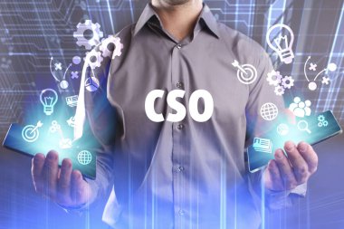 Ekonomi, teknoloji, Internet ve ağ kavramı. Genç busine