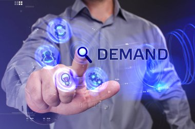 Ekonomi, teknoloji, Internet ve ağ kavramı. Genç busine