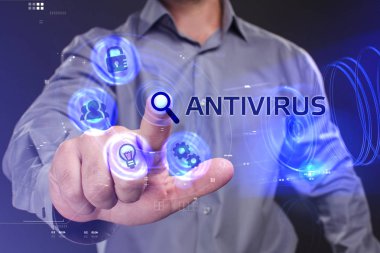 Ekonomi, teknoloji, Internet ve ağ kavramı. Genç busine
