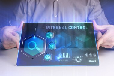 Ekonomi, teknoloji, Internet ve ağ kavramı. Genç busine