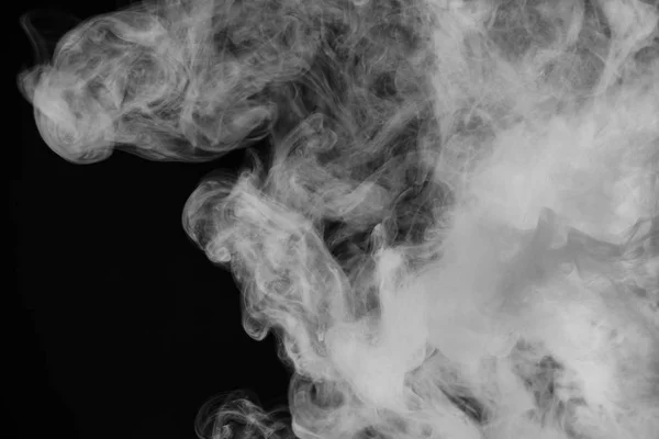 Beautiful storm cloud isolated on black background. Smoke from cigarettes. Vape. — Stock Photo, Image