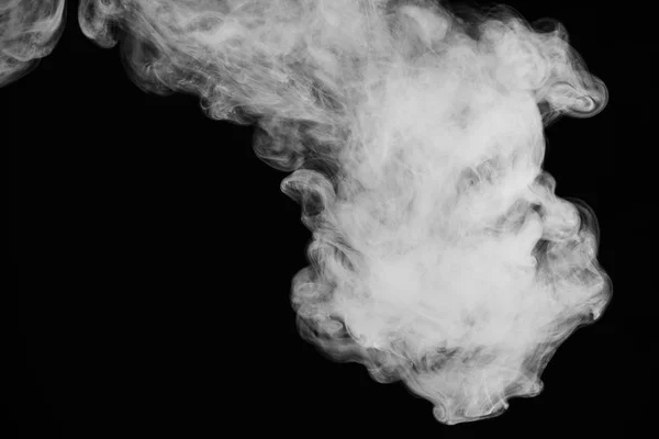 Hermosa nube de tormenta aislada sobre fondo negro. Fumo de cigarrillos. Vape. . —  Fotos de Stock