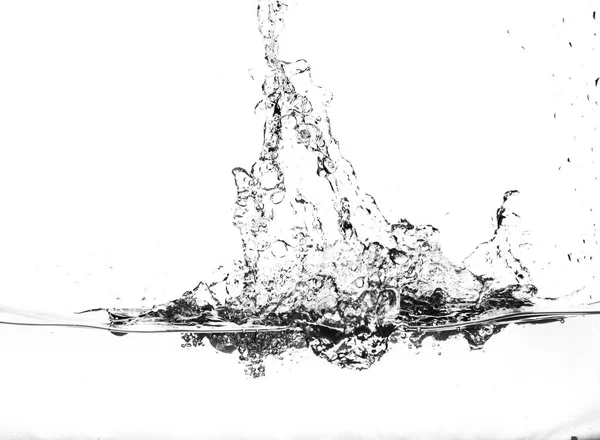 Fröccsenő víz, egy fehér háttér. Vízsugár — Stock Fotó
