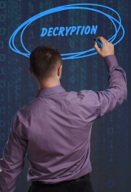 Ekonomi, teknoloji, Internet ve ağ kavramı. Genç busine