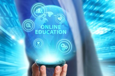 Ekonomi, teknoloji, Internet ve ağ kavramı. Genç busine