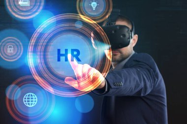 Ekonomi, teknoloji, Internet ve ağ kavramı. Genç busine