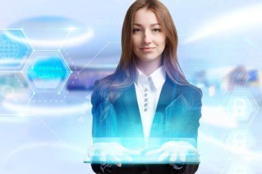 Ekonomi, teknoloji, Internet ve ağ kavramı. Genç busine