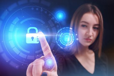 Ekonomi, teknoloji, Internet ve ağ kavramı. Genç busine