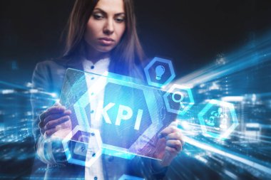 Ekonomi, teknoloji, Internet ve ağ kavramı. Genç busine