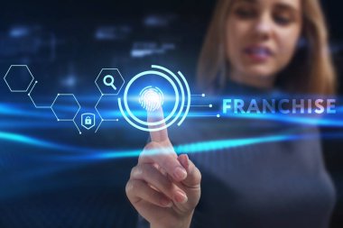 Ekonomi, teknoloji, Internet ve ağ kavramı. Genç busine