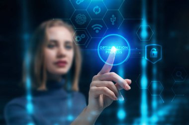 Ekonomi, teknoloji, Internet ve ağ kavramı. Genç busine