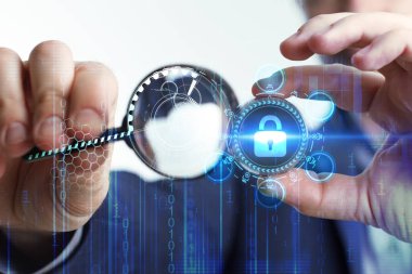 Ekonomi, teknoloji, Internet ve ağ kavramı. Genç busine