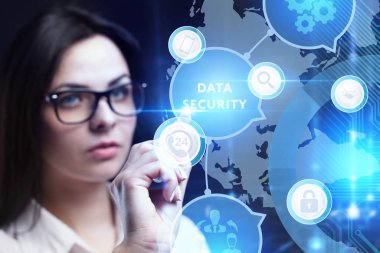 Ekonomi, teknoloji, Internet ve ağ kavramı. Genç busine